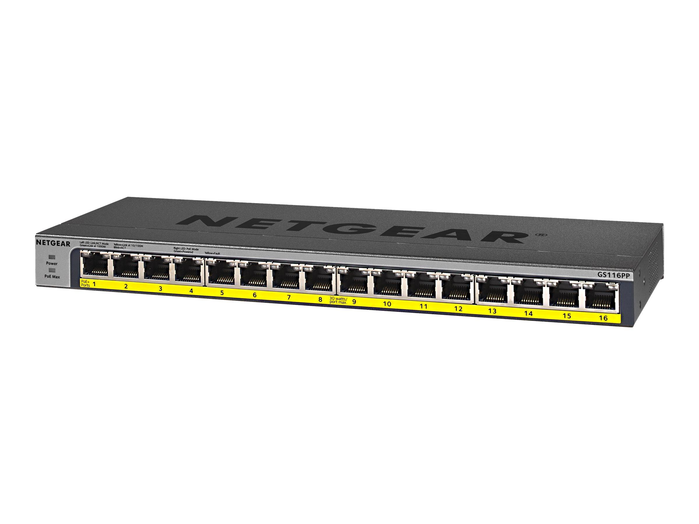 NETGEAR GS116LP 16-port Gigabit PoE+ switch