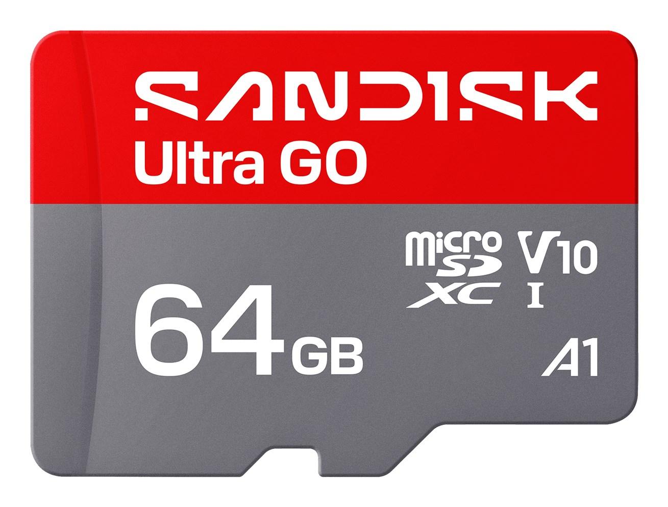 SanDisk Ultra GO - Flashhukommelseskort - 64 GB - A1 / UHS-I U1 / Class10 - microSDXC UHS-I