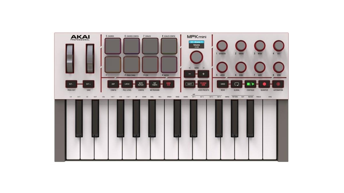 AKAI MPK Mini MK4 hvid MIDI-keyboard controller billede