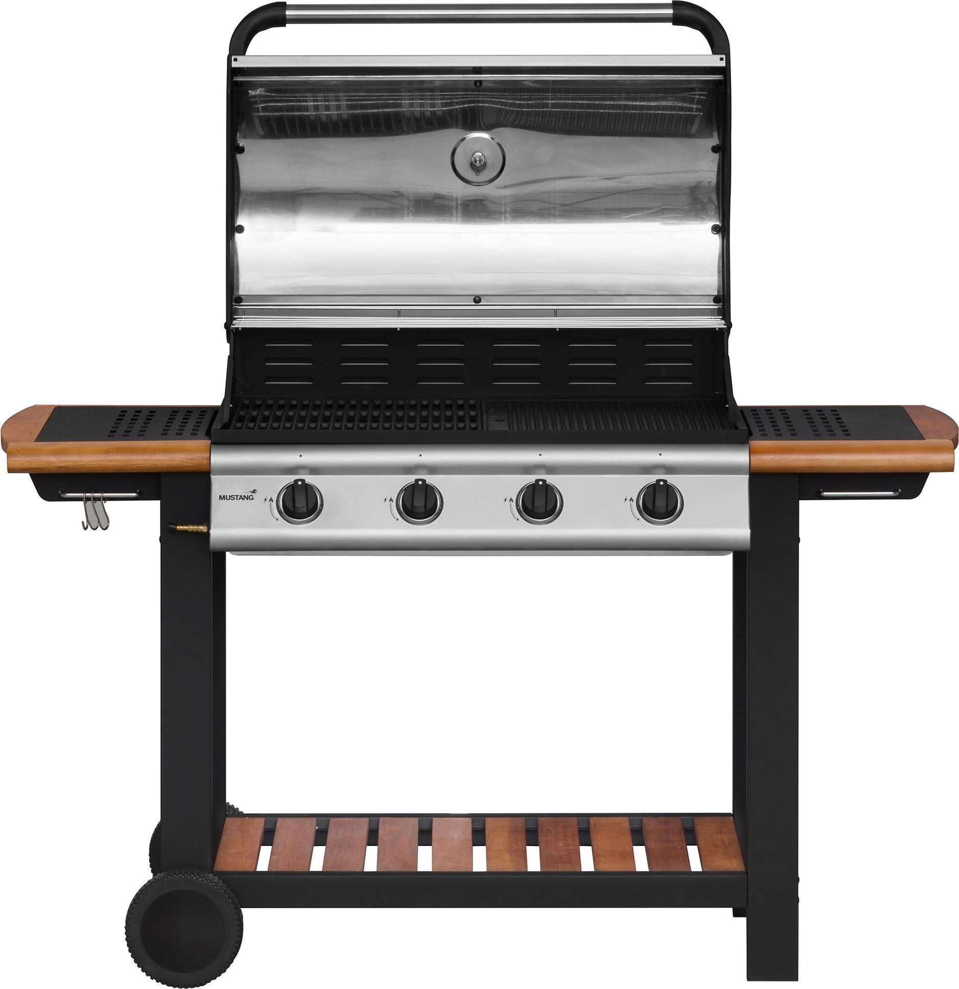 Mustang Greenville 4 gasgrill i rustfrit stål med sidebrænder