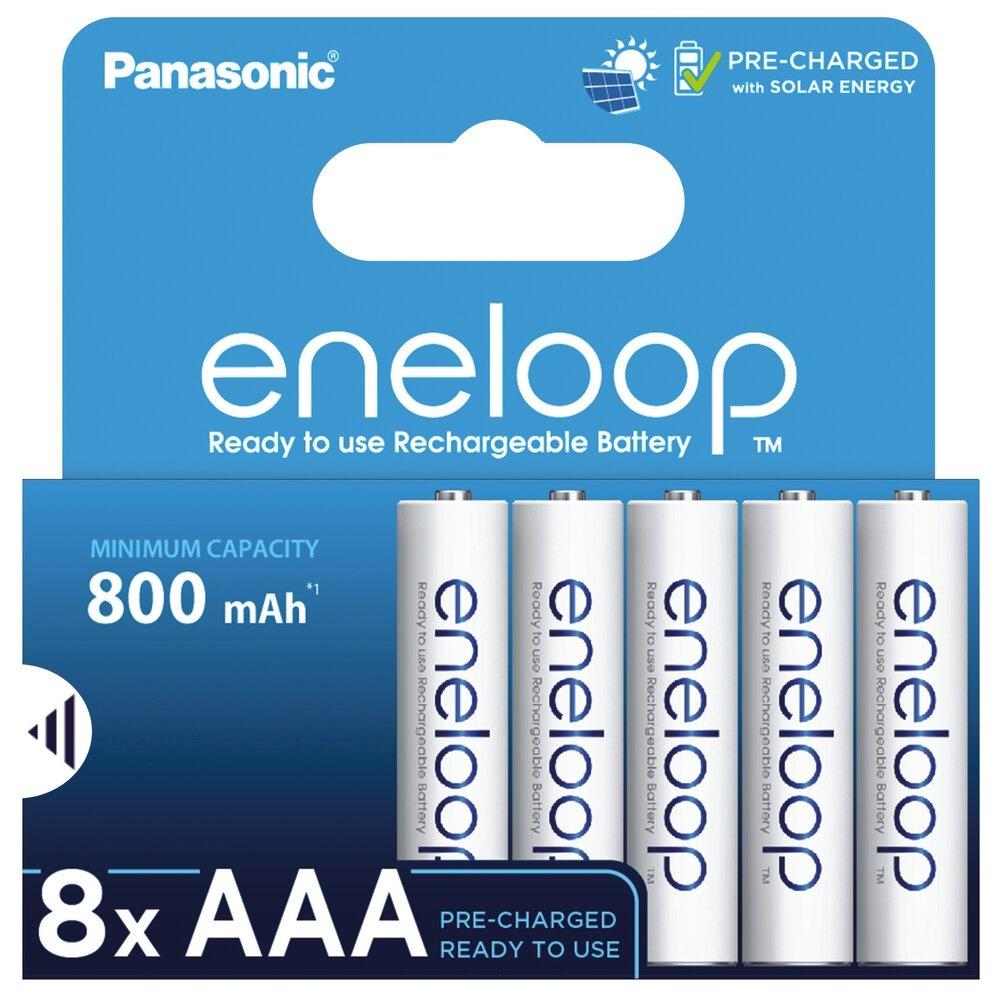 Panasonic Eneloop AAA genopladelige batterier 800 mAh, 8 stk.