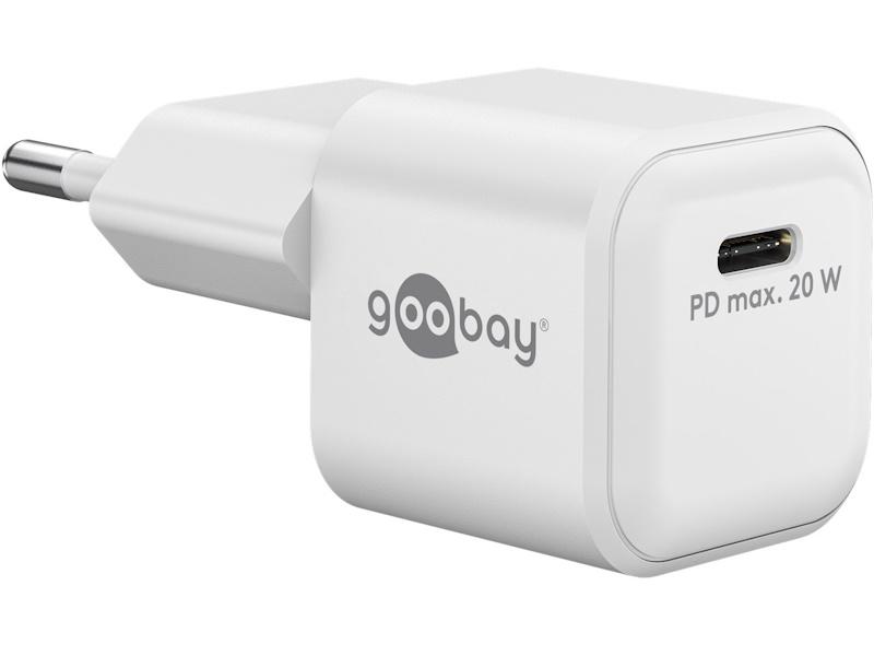 Goobay GaN hurtigoplader Nano 20 W USB-C hvid billede