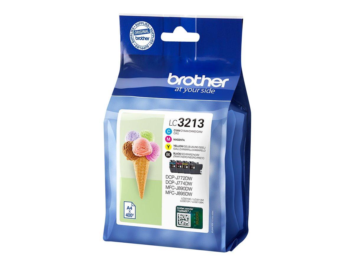 Blækpatroner Brother LC3213 Value Pack - sort, cyan, magenta, gul - ca. 400 sider