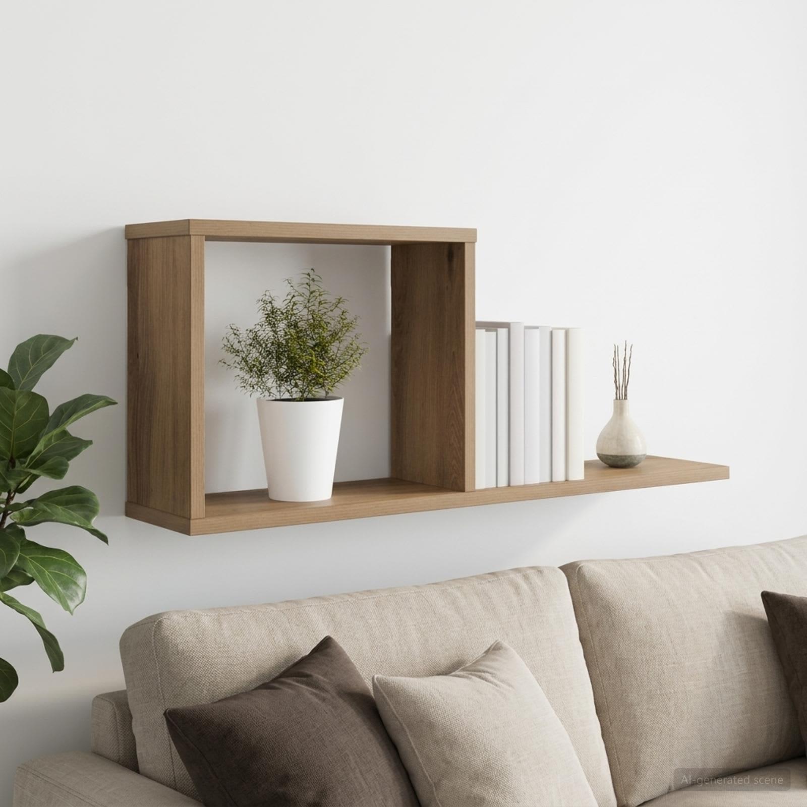 Svævehylde i artisan-eg 80 x 15 x 30 cm i konstrueret træ