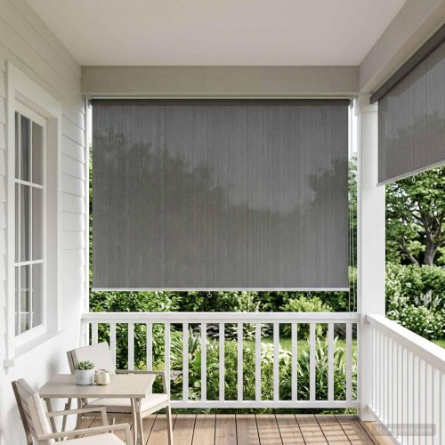 Udendørs rulleskærm lysegrå 200 x 230 cm HDPE med 90% UV-blok