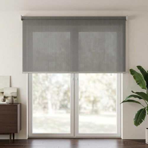 Udendørs rulleskærm lysegrå 200 x 230 cm HDPE med 90% UV-blok