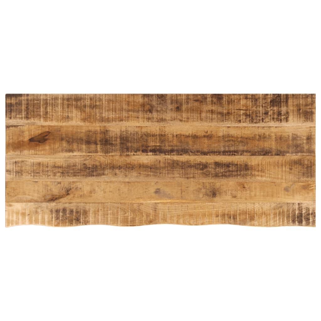 Bordplade i massivt ru mangotræ 140 x 60 x 3,8 cm med naturlig kant billede