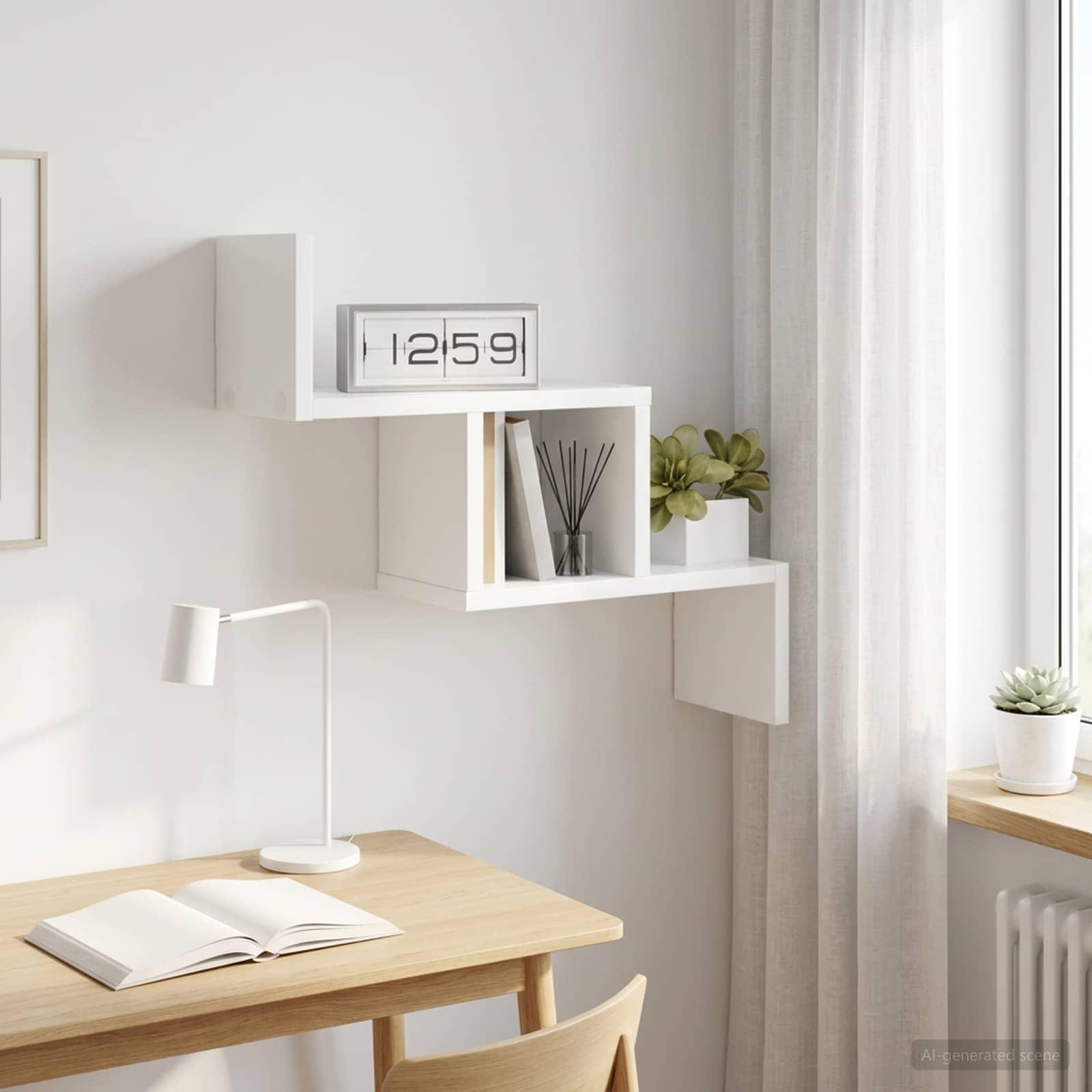 Væghylde hvid 48 x 15 x 42 cm i konstrueret træ