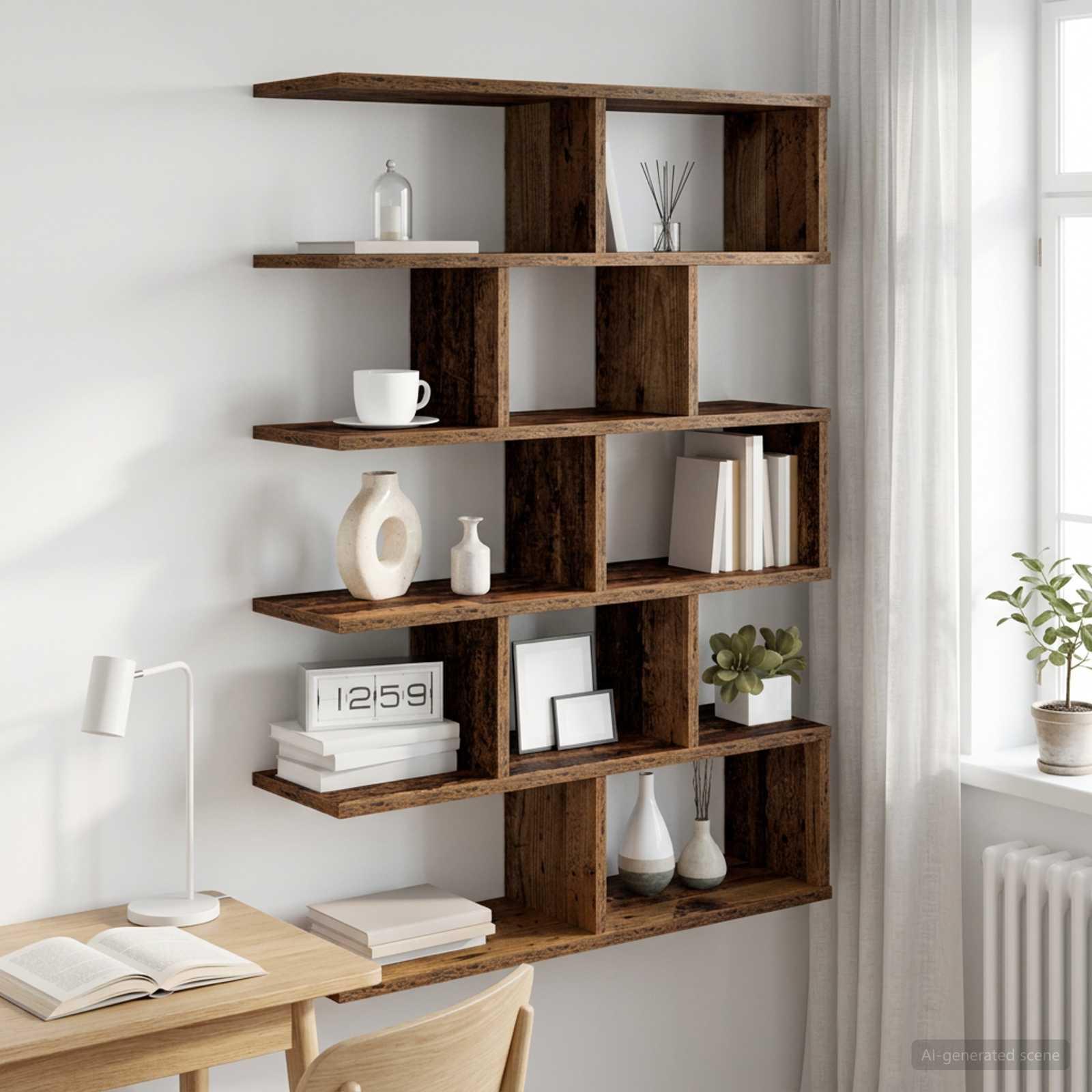 Væghylde i gammelt træ 70 x 20 x 100 cm - vægmonteret hylde i konstrueret træ