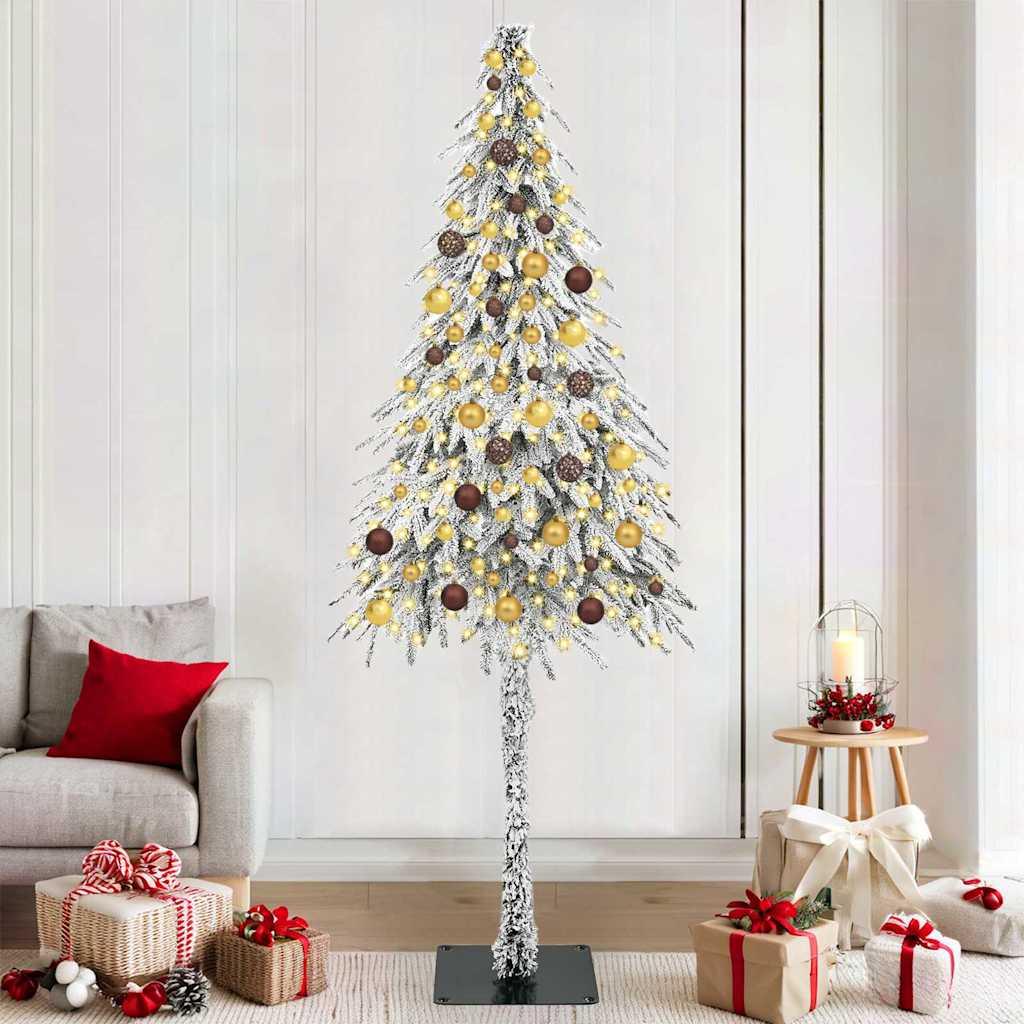 Juletræ med 300 LED'er og stativ hvid 210 cm i PE og stål billede