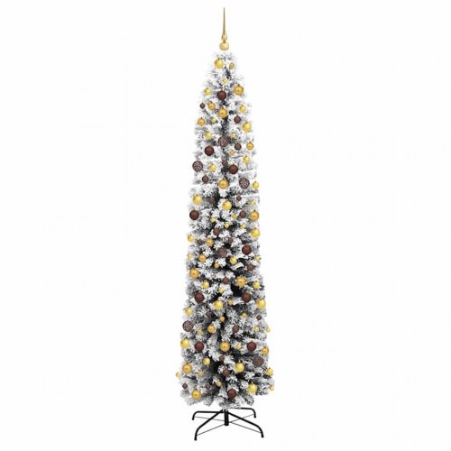Kunstigt juletræ med LED-lys og stativ 210 cm grøn