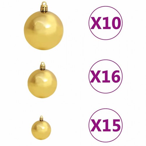 Kunstigt juletræ med LED-lys og stativ 180 cm grøn