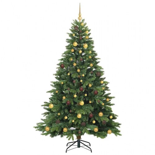 Kunstigt juletræ med 300 LED'er grøn 210 cm i PE og PVC
