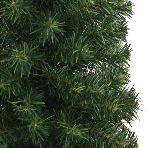 Kunstigt juletræ med LED-lys og stativ 240 cm grøn