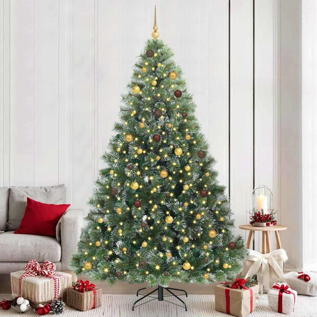 Kunstigt juletræ med 300 LED'er grøn 240 cm PE og PVC billede