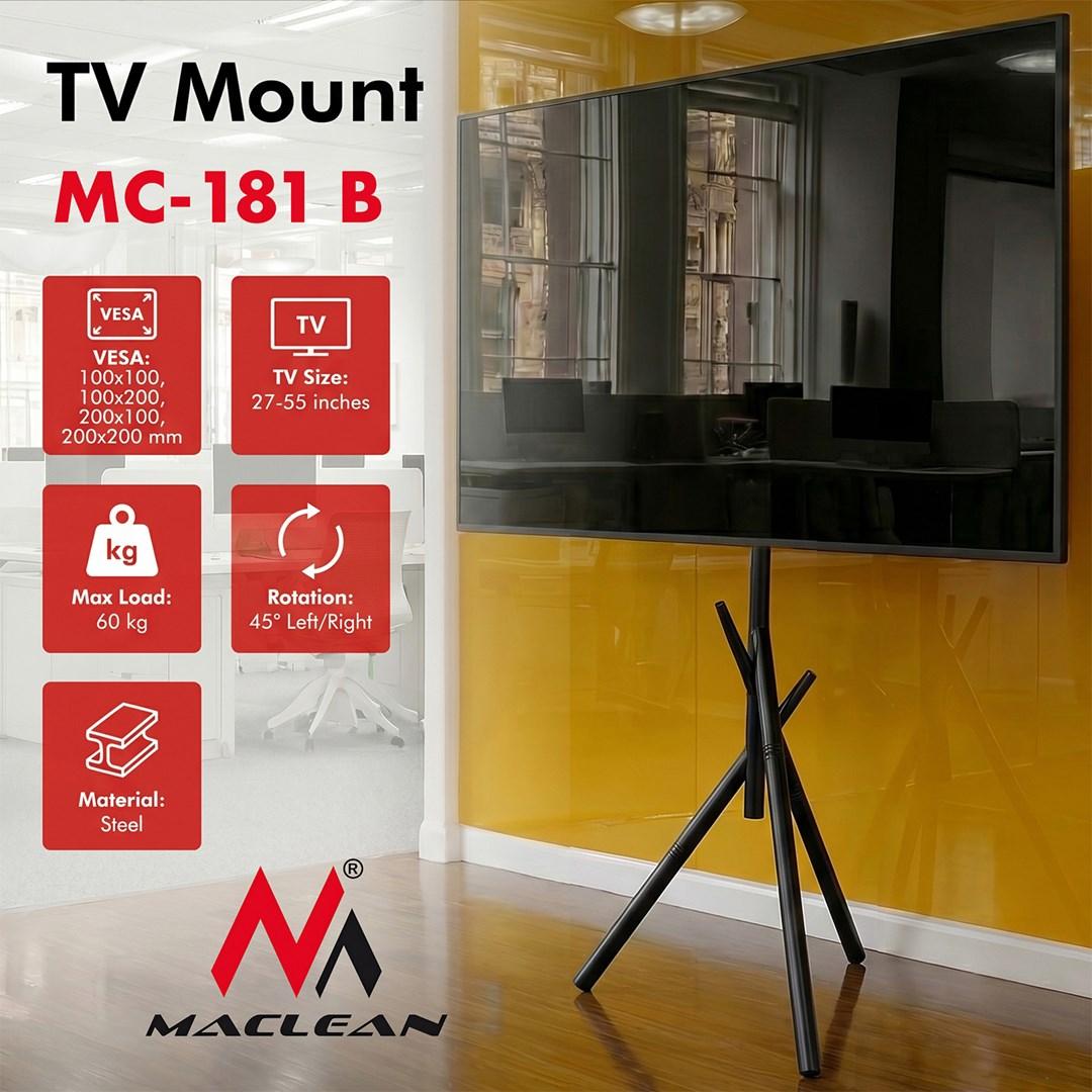 Maclean MC-181 B gulvstativ til TV 27-55" sort
