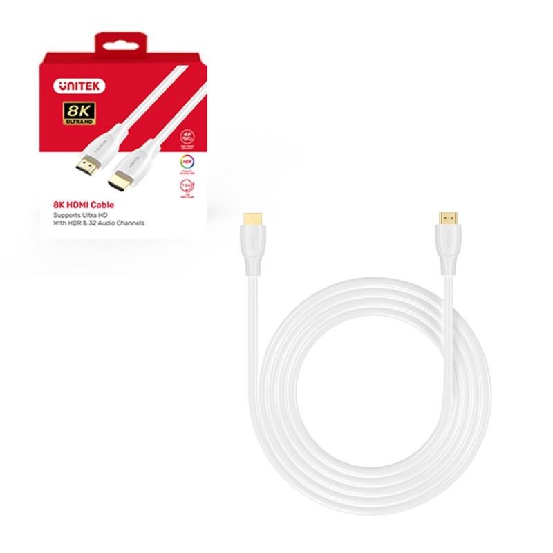 UNITEK HDMI 2.1 8K HDR-kabel 2 m hvid