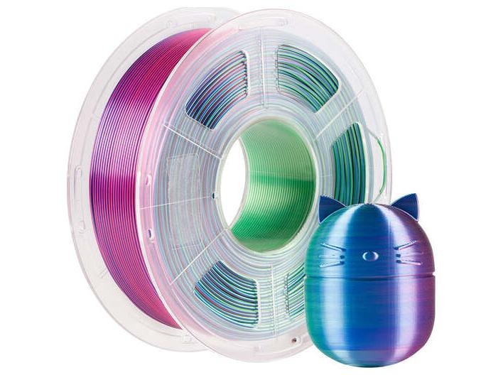 Anycubic Silk PLA-filament 1,75 mm blå, grøn og lilla - 1 kg