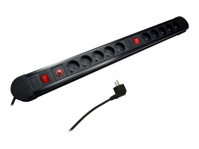Maclean MCE10 stikdåse 10-stik sort 1,5 m