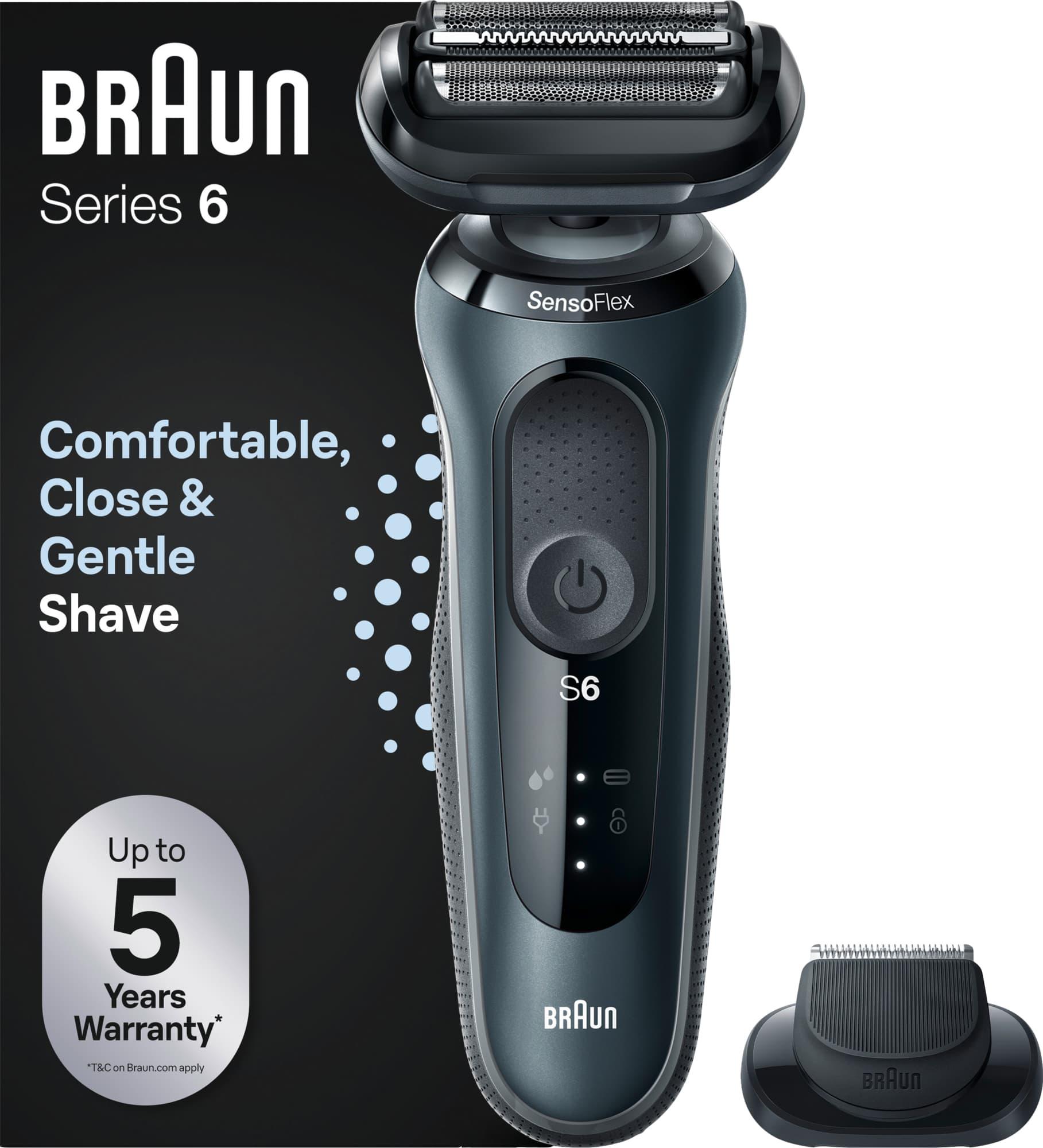 Braun Series 6 61-N1200s barbermaskine - sort Wet & Dry med præcisionstrimmer