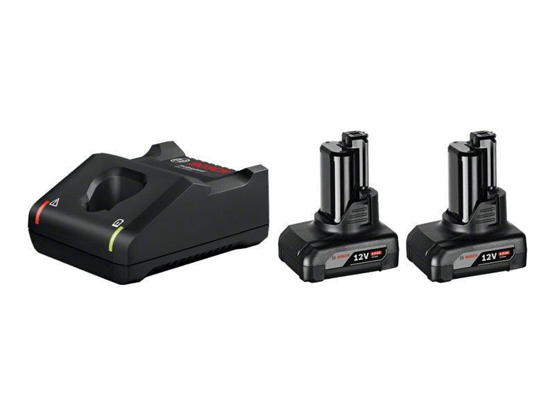 Bosch starter-sæt 12 V - lader + 2 x 6,0 Ah Li-Ion batterier
