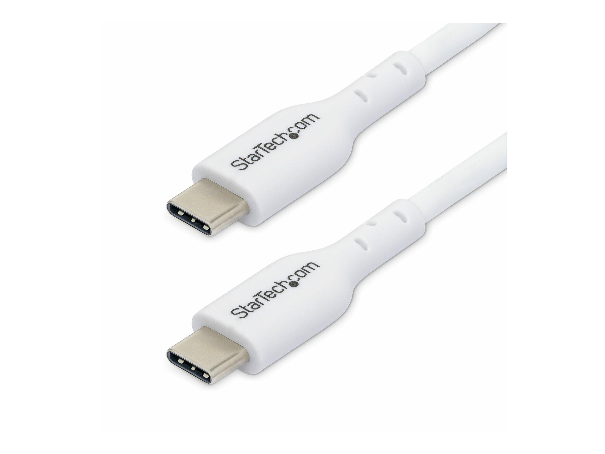 StarTech.com 2m (6.6ft) White USB-C Charging Cable, USB C Cable, USB 2.0 Type-C Laptop Charger Cord, 60W 3A Power Delivery, TPE Jacket, USB-C Data Transfer Cable, M/M USB Type-C kabel 2m Hvid