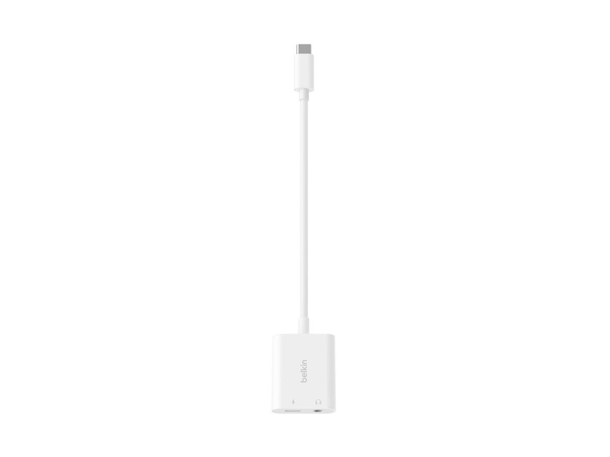 Belkin RockStar - USB-C til 3,5 mm hovedtelefonadapter med USB-C opladning (60 W)
