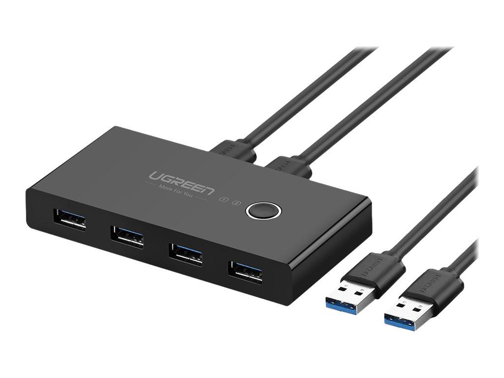 UGREEN USB 3.0 peripheral sharing switch - 4 ports USB hub - USB 3.0 - 4 ports - Sort
