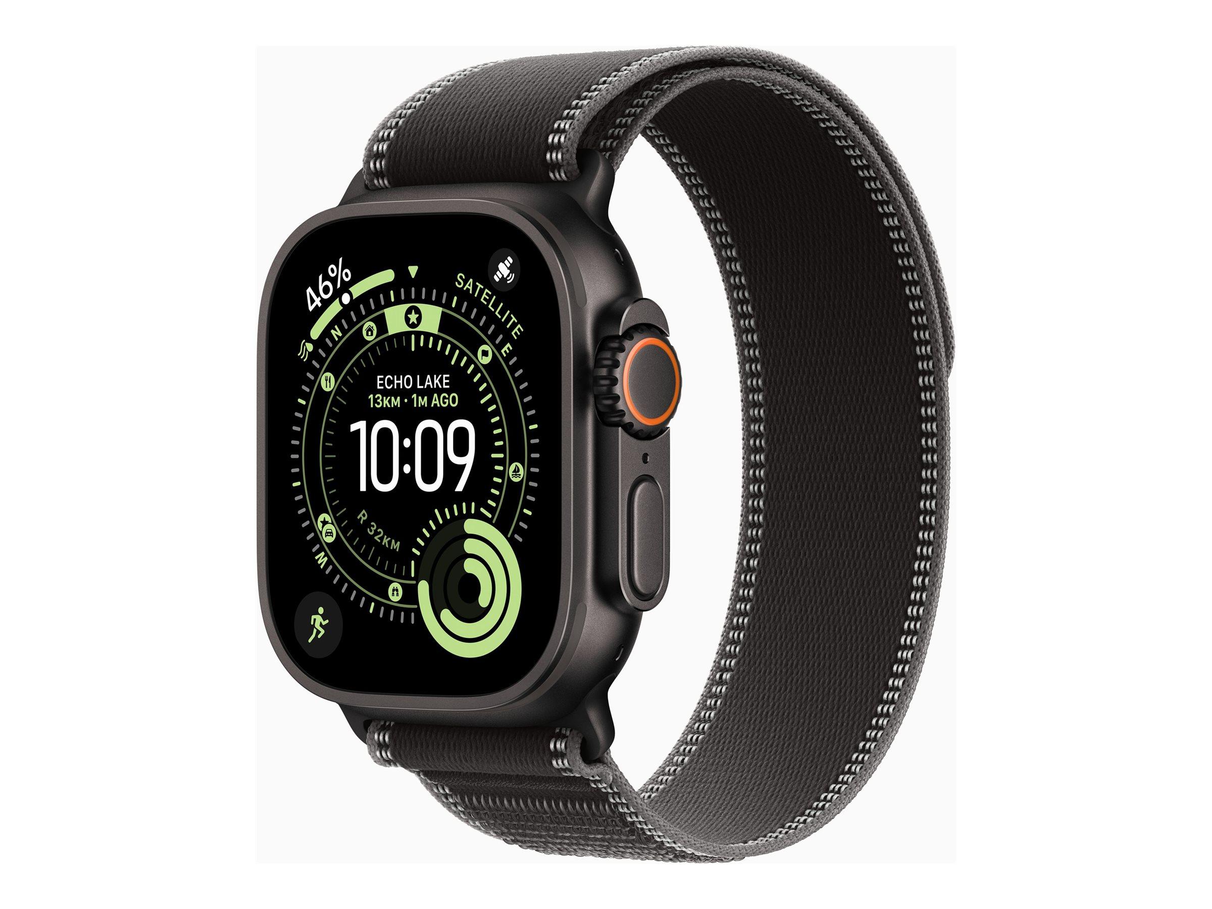 Smartwatch Apple Watch Ultra 3 GPS + Cellular 49 mm - Black Titanium Case, Black/Charcoal Trail Loop S/M