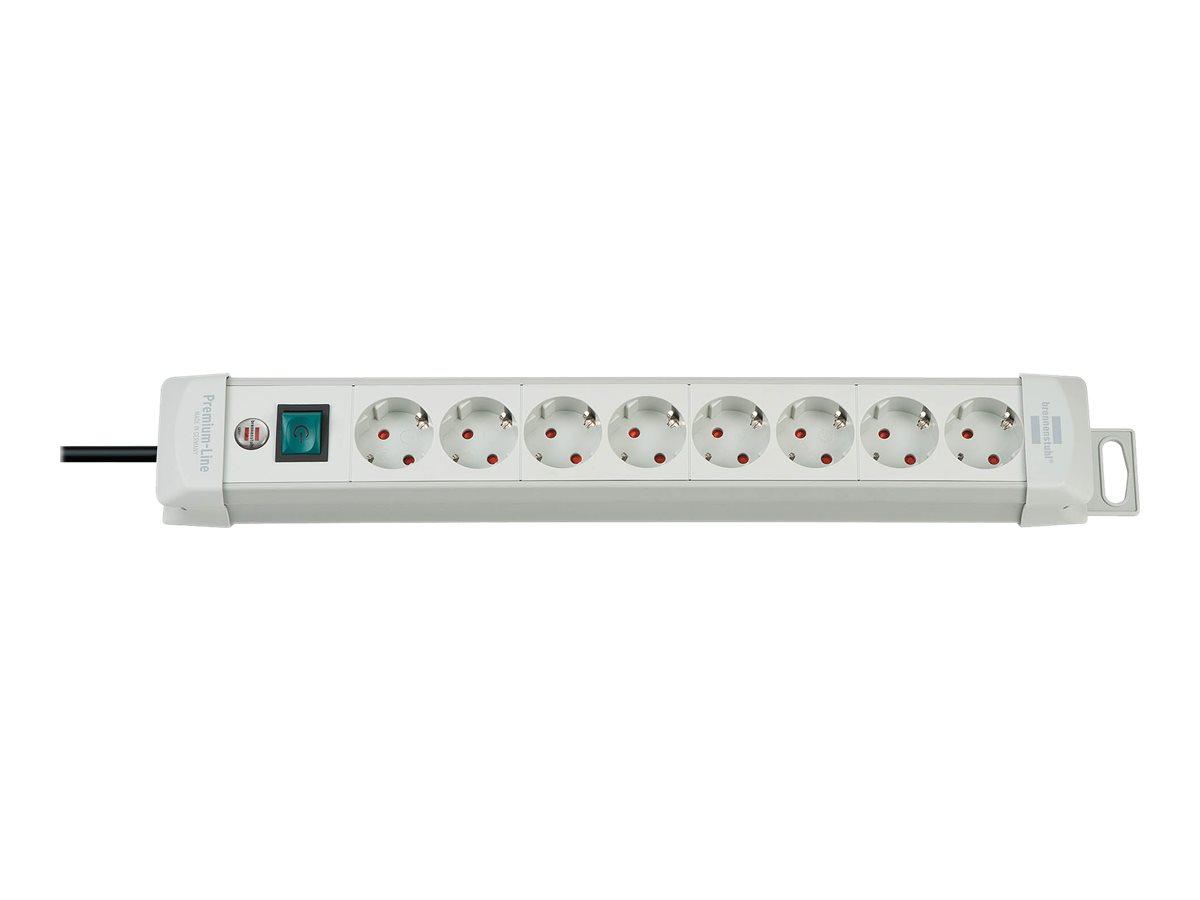 brennenstuhl Premium-Line stikdåse 8 udtag - hvid, 3 m