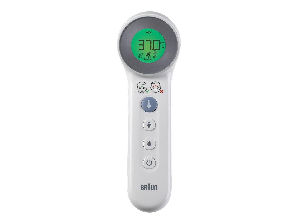 Braun BNT400WE No touch + touch termometer - sølv/hvid