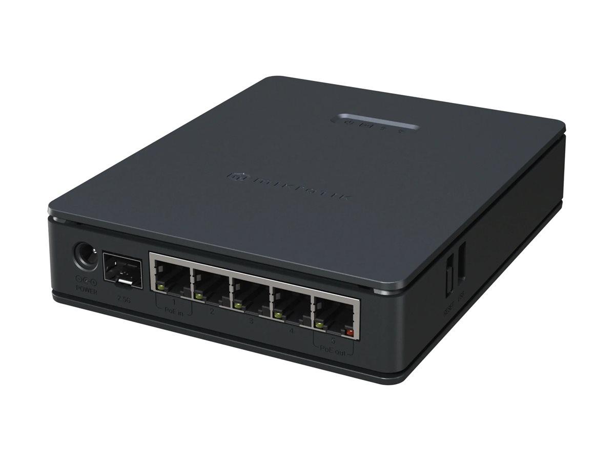 MikroTik hAP ax S - Trådløs router 6-ports switch - 1GbE, 2.5GbE - Wi-Fi 6 - Dual Band - væg-monterbar