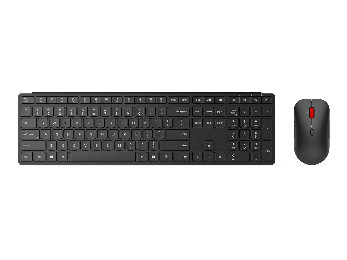 Lenovo Pro Combo 6000 trådløs tastatur- og musesæt - Nordisk, 2,4 GHz/Bluetooth