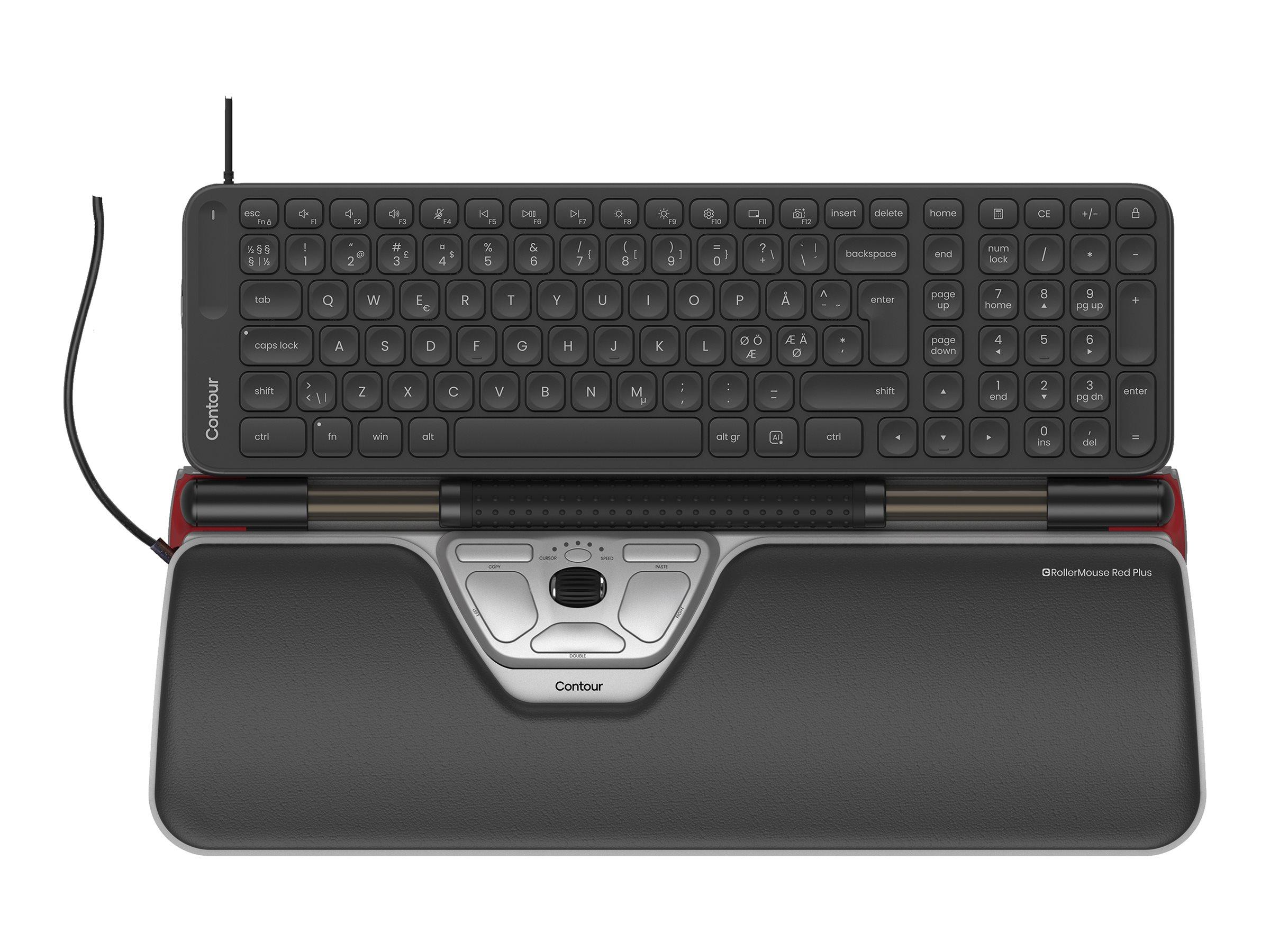 Contour RollerMouse Red Plus & Balance Mid-Size Keyboard Combo Wired PN Layout - Tastatur & Mus sæt - Nordisk