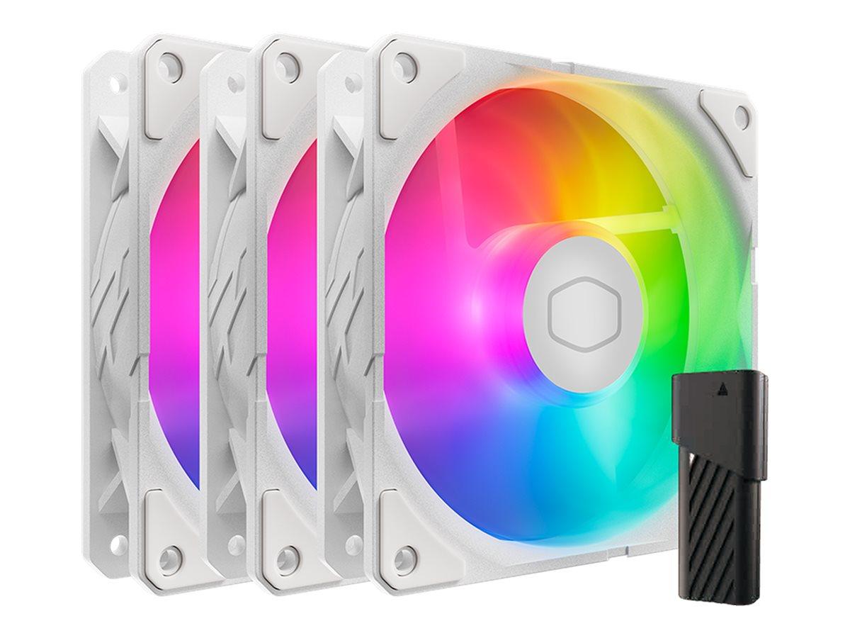 Cooler Master SickleFlow Edge 120 - 3-pak kabinetblæsere 120 mm - hvid med ARGB og PWM