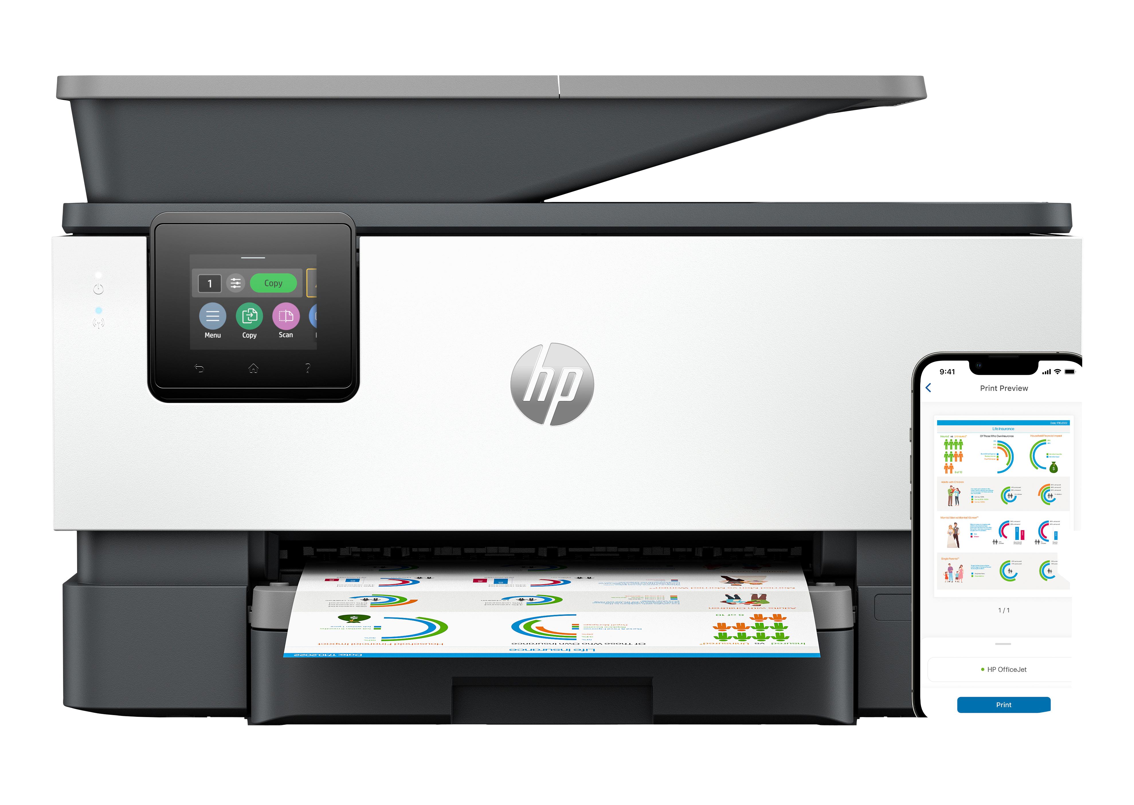 HP OfficeJet Pro 9122e multifunktionsprinter, farveblæk, trådløs, duplex