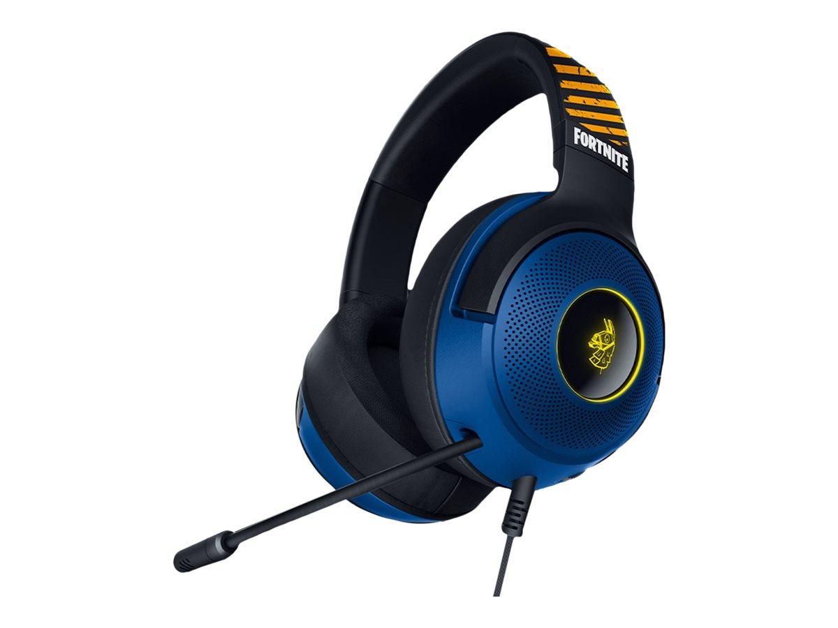 Gaming headset Razer Kraken V3 X Fortnite Edition - kablet, sort/blå