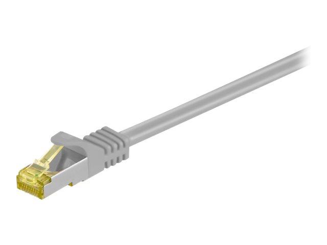 Goobay RJ45 netværkskabel S/FTP (PiMF), 500 MHz, med CAT 7 råkabel, grå, 10 m LSZH halogenfri kabelkappe, kobber, RJ45-hanstik (CAT 6A)