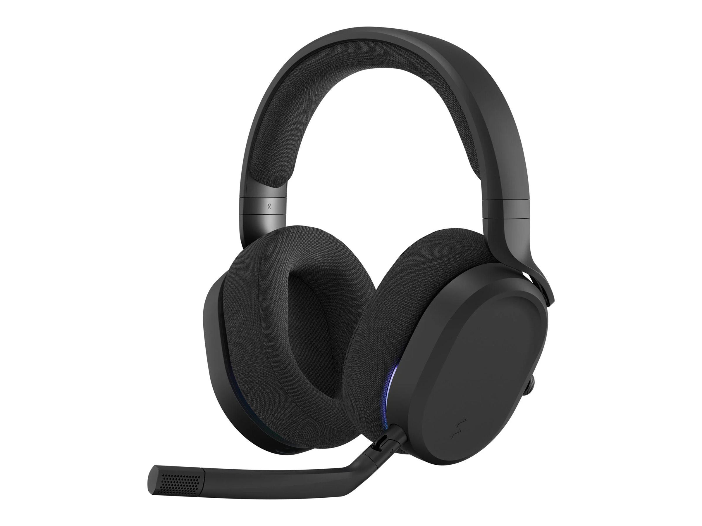 Fractal Design Scape - Headset - fuld størrelse - Bluetooth/2,4 GHz radiofrekvens - trådløs, kablet - USB-C - mørk