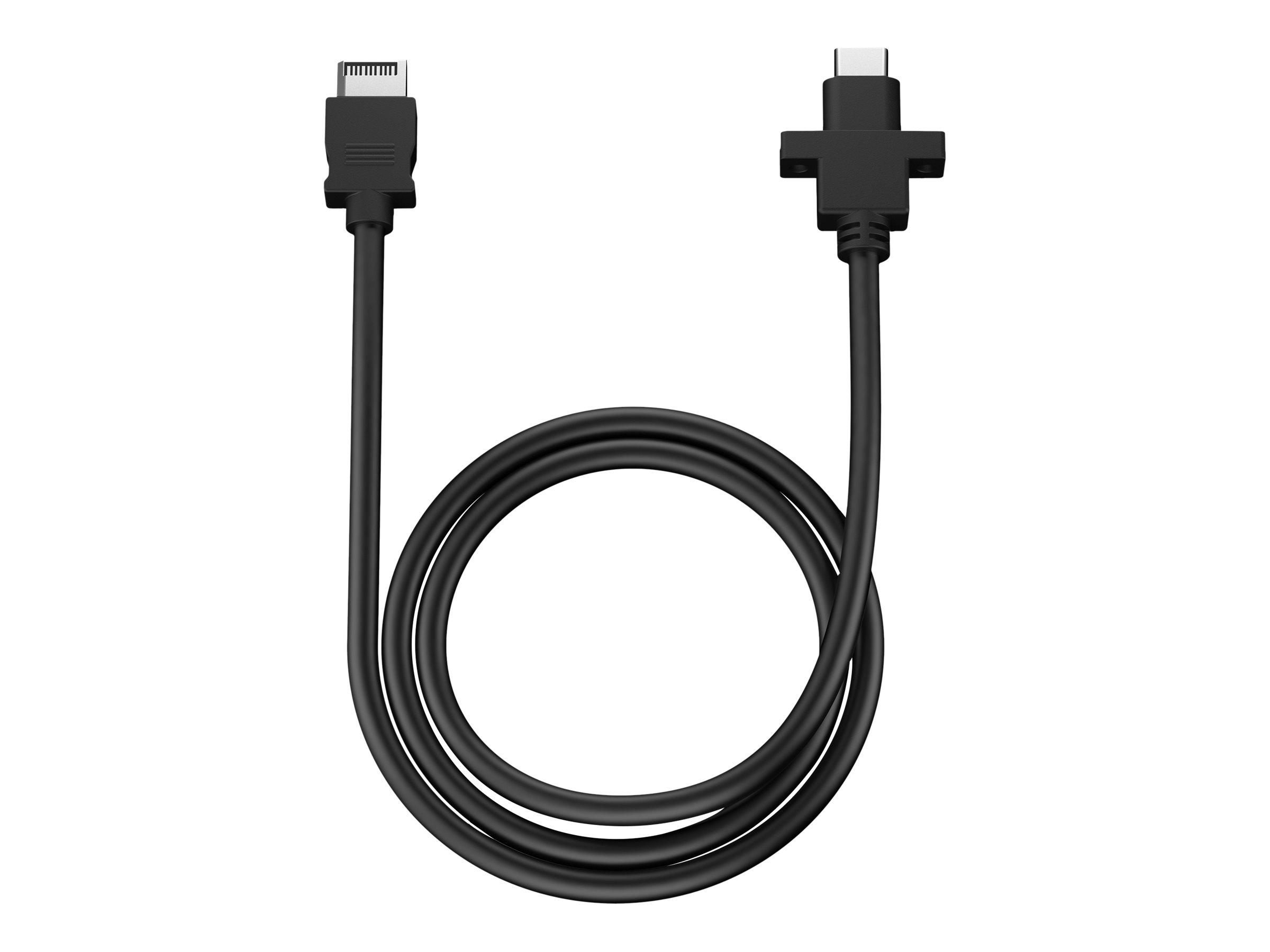 Fractal Design Model D - USB-kabel - USB-C samlestykke (han) til USB-C (hun) panelmonterbar - 67 cm - sort - for Fractal Design Focus 2 Pop Air, Mini Air RGB, Mini Silent, Silent, XL Air RGB, XL Silent