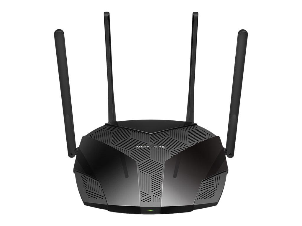 MERCUSYS MR80X AX3000 dual-band Wi-Fi 6-router med Gigabit Ethernet, 4 antenner - sort