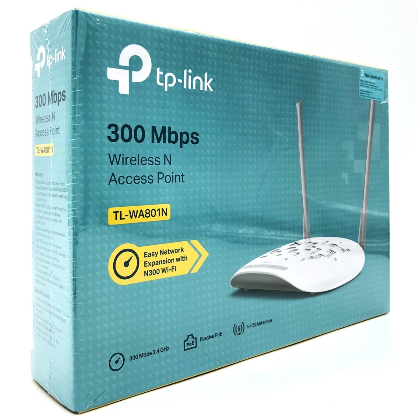 TP-Link TL-WA801N trådløst access point 300 Mbps Wi-Fi 2,4 GHz med PoE - Hvid