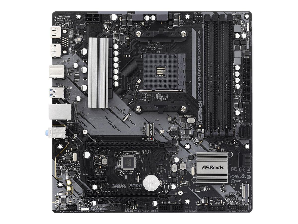 ASRock B550M Phantom Gaming 4 - Bundkort - micro ATX - Socket AM4 - AMD B550 Chipset - USB 3.2 Gen 1 - Gigabit LAN - onboard grafik (CPU påkrævet) - HD Audio (8-kanaler)
