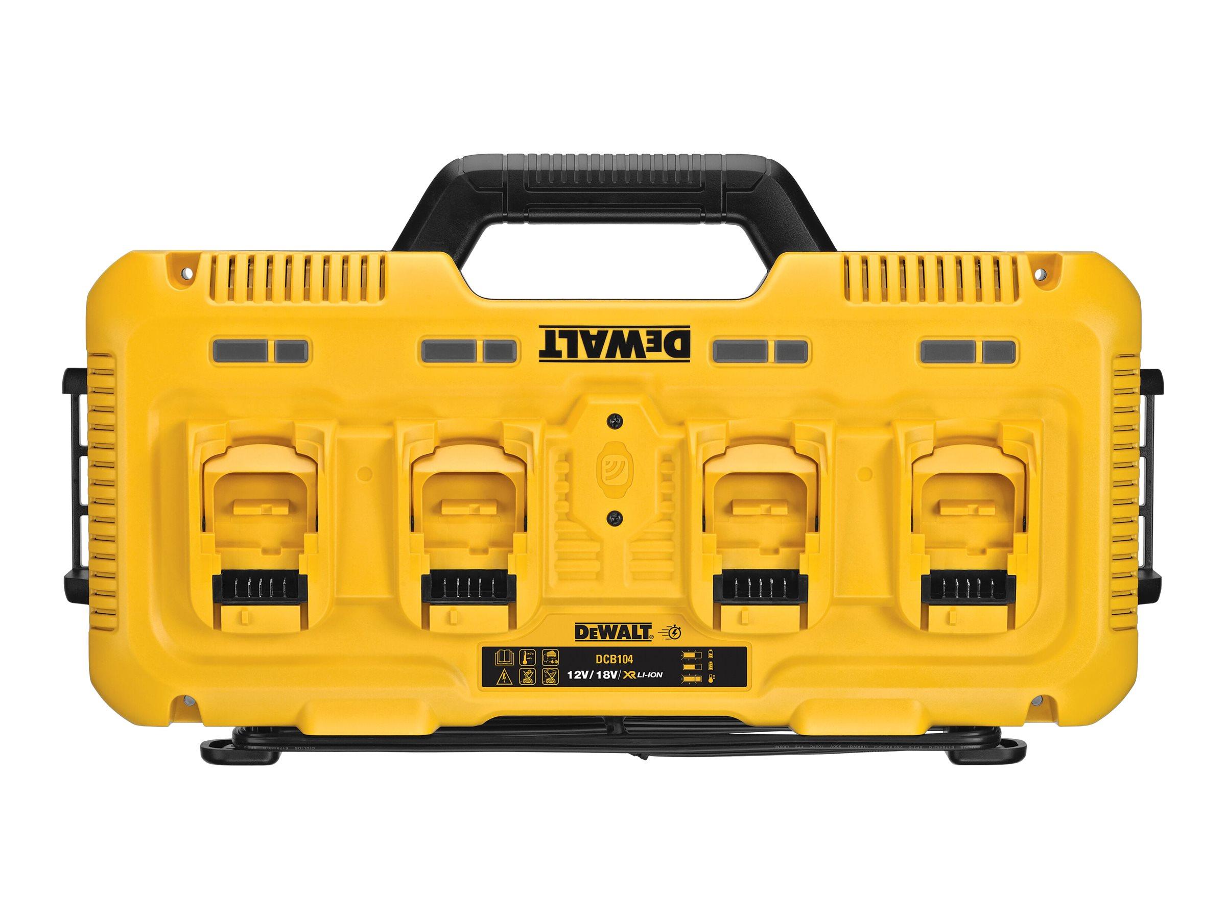 DeWalt DCB104-QW 4-port multilader til 12V, 18V og 54V batterier