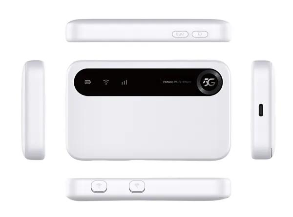 ZTE U50 5G mobil router - hvid, Wi-Fi 6, dual-band hotspot med batteri