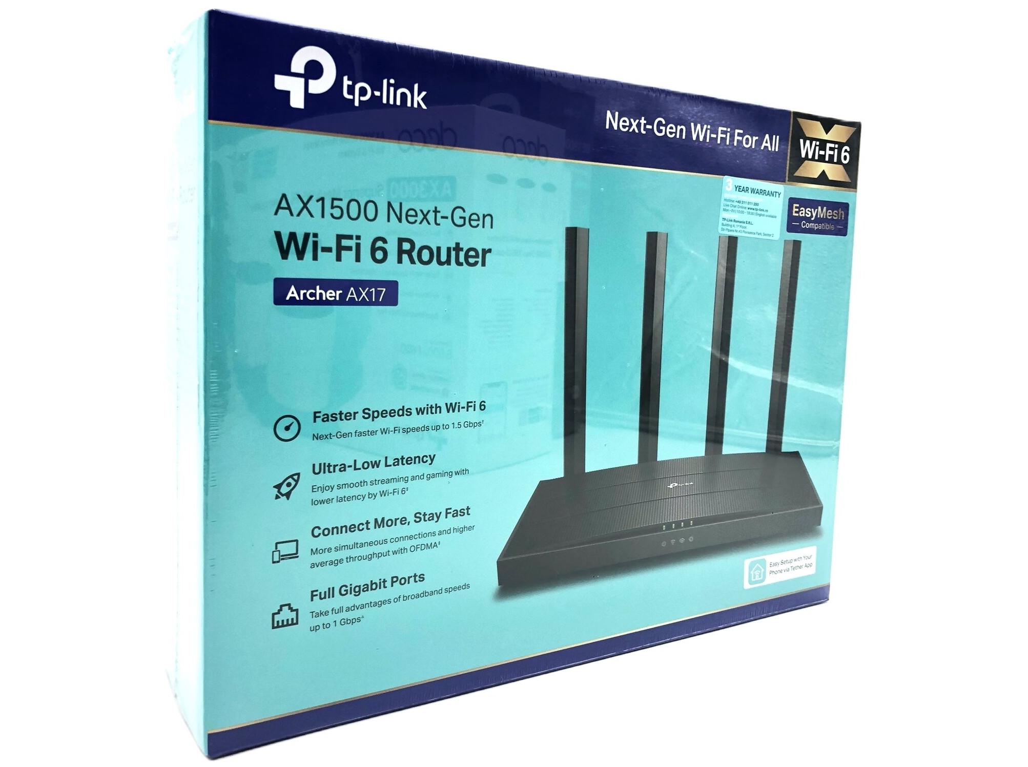 Wi-Fi 6 router TP-Link Archer AX17 AX1500, dual-band, desktop