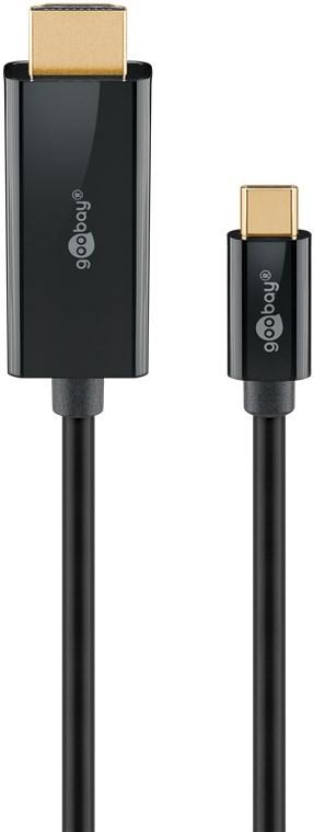 Goobay 75698, 3 m, USB Type-C, HDMI, Hanstik, Hanstik, Lige