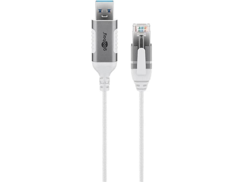 Netværksadapter kabel USB 3.0 til RJ45 3 m - Goobay - Hvid