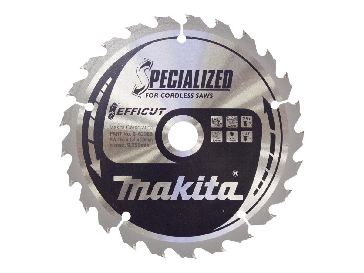 Rundsavsklinge 165 mm til træ - Makita Specialized EFFICUT, 25 tænder, 20 mm hul billede