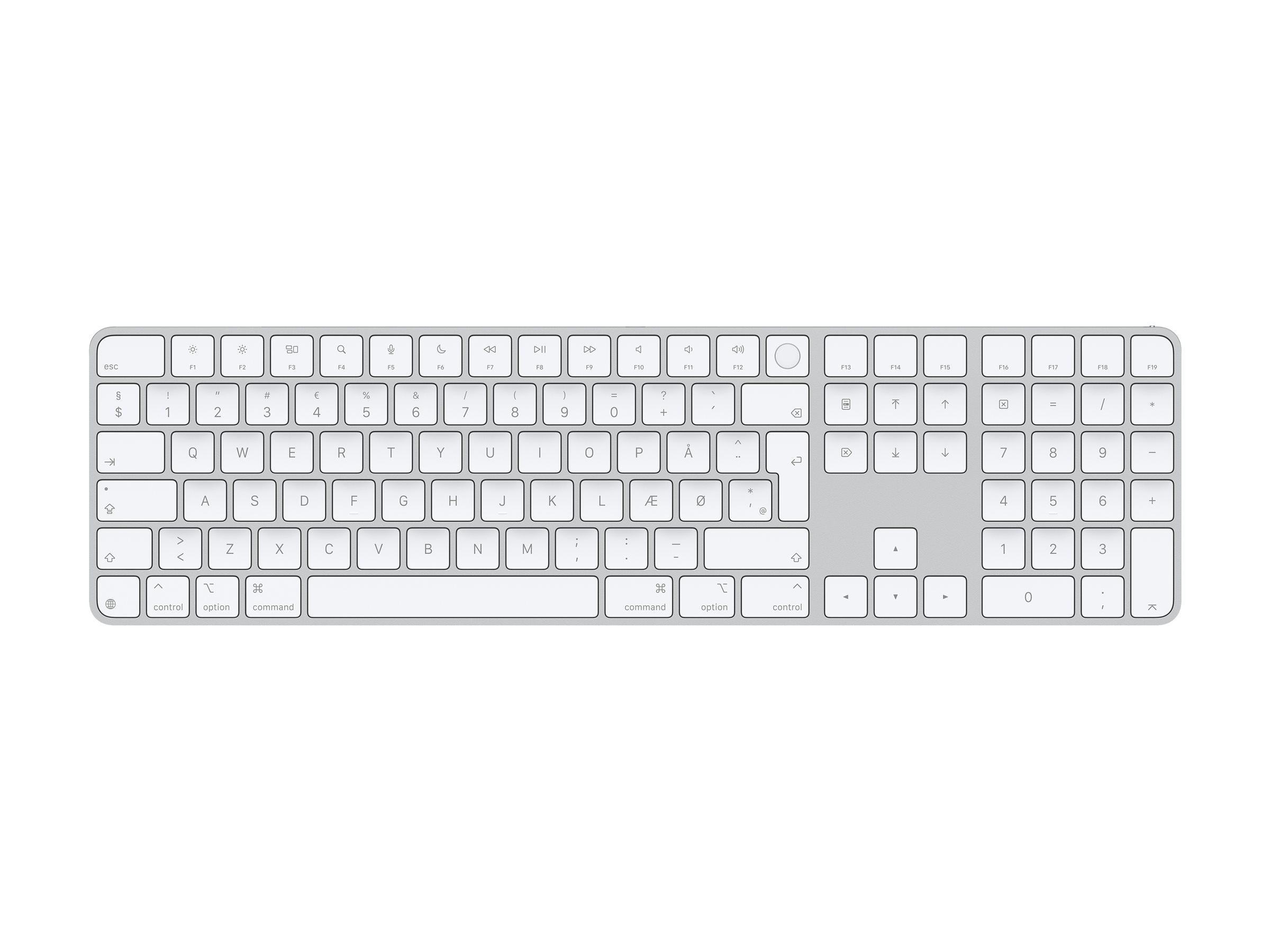 Tastatur trådløst - Apple Magic Keyboard med Touch ID og numerisk tastatur (dansk)